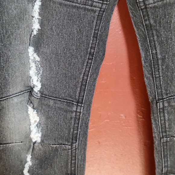 Quad Seven Boys' Rip-Patch Jeans Gray Size 12 - Picture 6 of 10